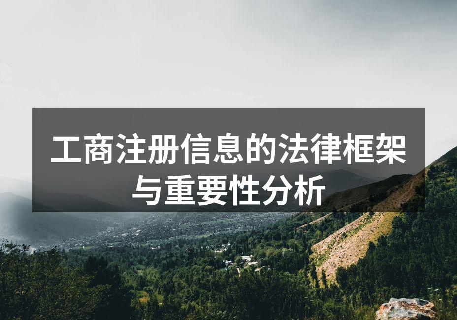 工商注册信息的法律框架与重要性分析